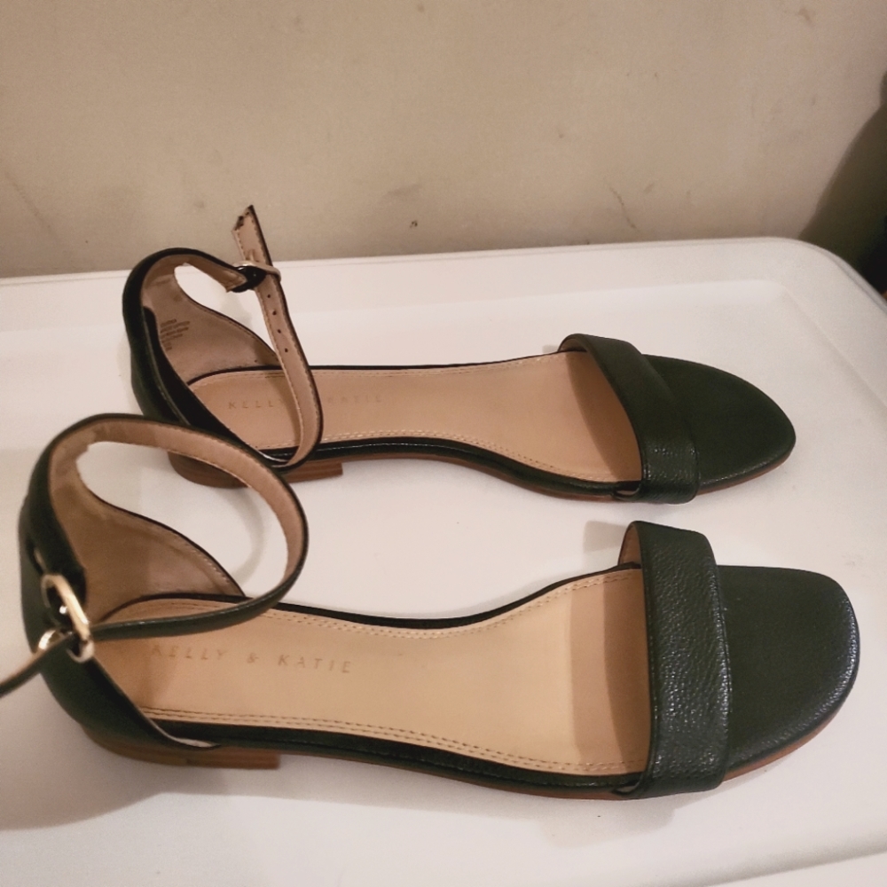 Black Kelly and Katie ankle strap sandals